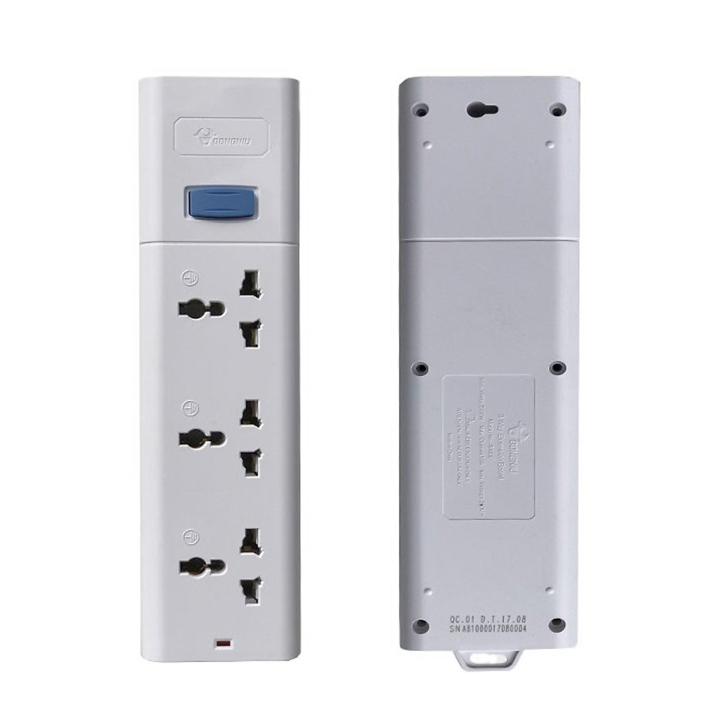Ổ cắm điện đa năng chống sét GONGNIU, ổ cắm điện cao cấp 3 ổ 1 công tắc có dây 5m, bảo hành chính hãng 3 năm 1 đổi 1