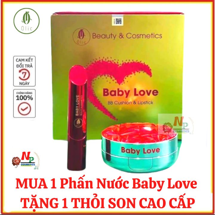 [chính hãng] Phấn nước Baby Love Olic (Tặng kèm son) - che khuyết điểm, lâu trôi, chống nắng SPF 50++