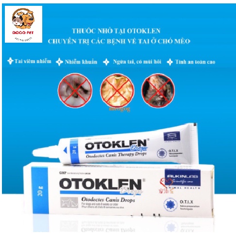Alkin Otoklen - Nhỏ Rận Tai, Chữa Viêm Tai, Ve Rận Cho Chó Mèo Thú Cưng Tuýp 20gr