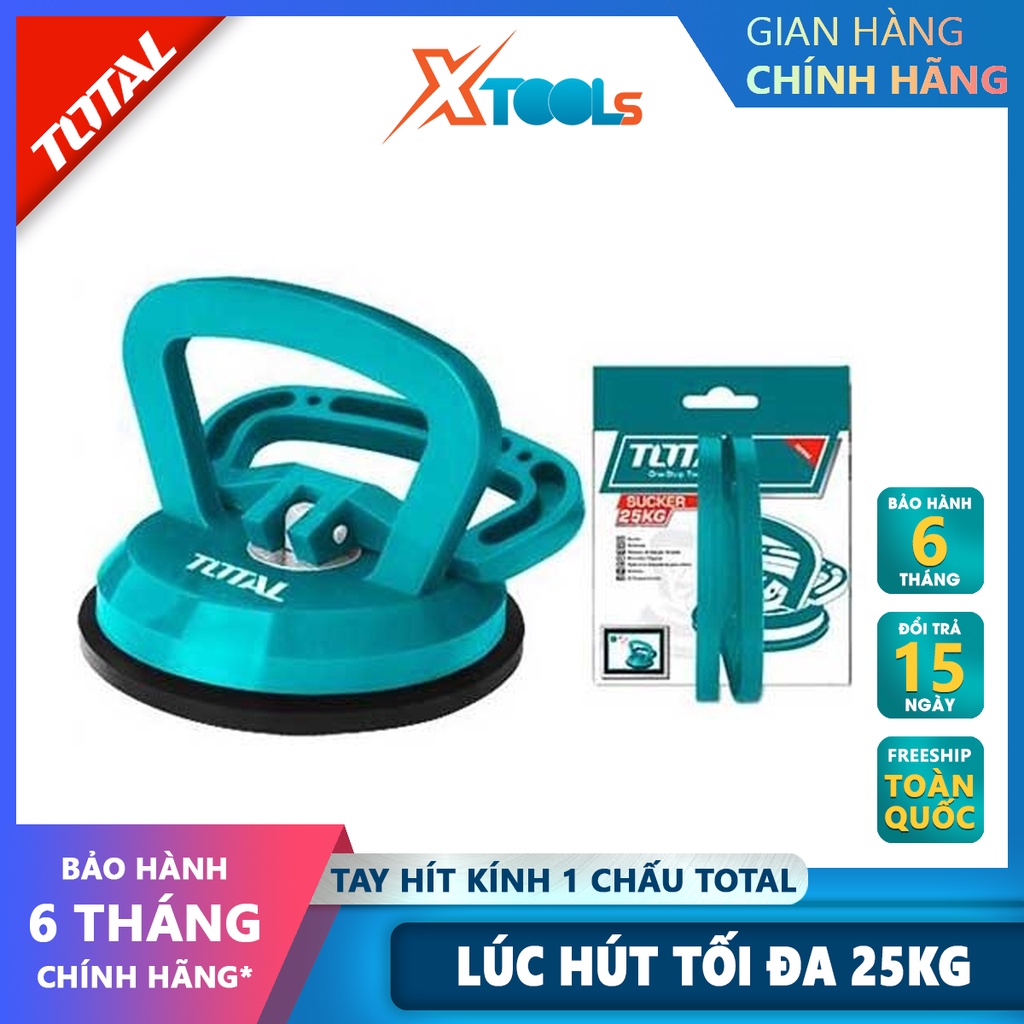 Tay hít kính 1 chấu Total TSP01251 | dụng cụ hít kính 115mm giác hút chân không nhựa ABS siêu bền trọng lượng nâng kính