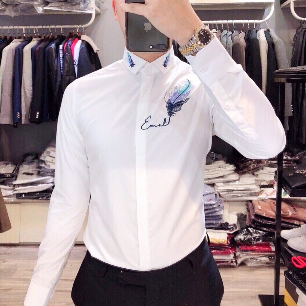 Áo sơ mi nam in thêu họa tiết đẹp hàng hot | BigBuy360 - bigbuy360.vn