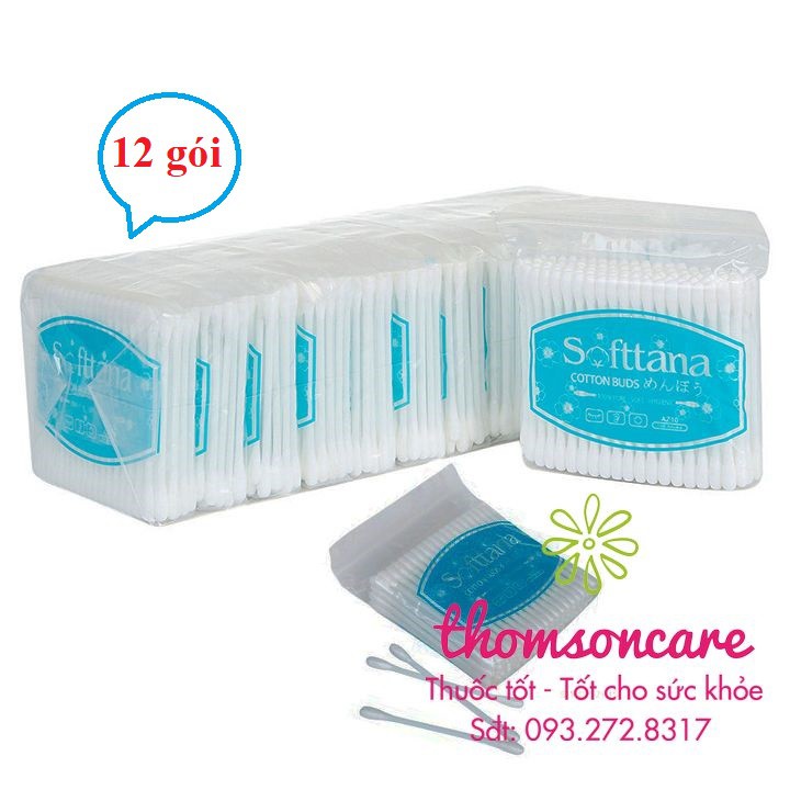 Combo 12 Túi Tăm bông Softtana cho người lớn - Chính hãng Soft Tana