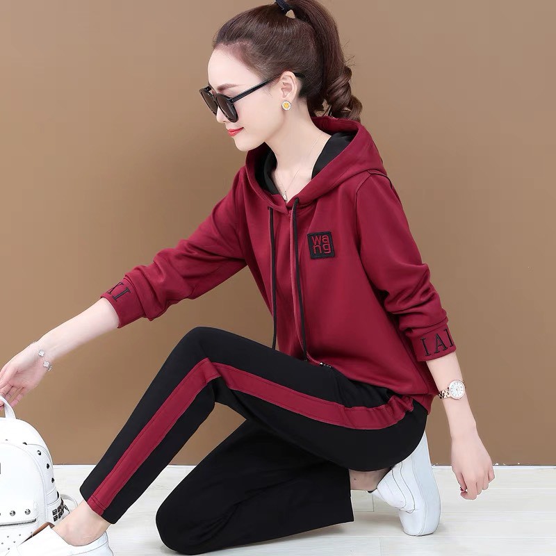 Set bộ đồ thể thao nữ thu đông dài tay thời trang KEMTHOITRANG - 4 size từ 45-85Kg tùy chiều cao