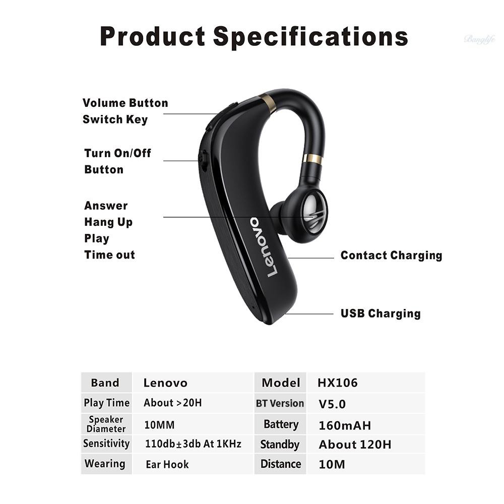 Tai Nghe Bluetooth Nhét Tai Chống Ồn Chất Lượng Cao Cho Lenovo Hx106 | BigBuy360 - bigbuy360.vn