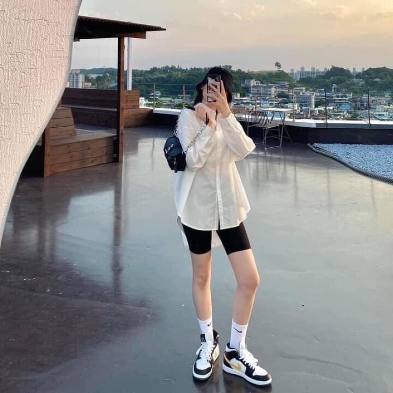 Quần legging nữ đùi ngố cạp cao nâng mông CHAT vải cotton co giãn Q34