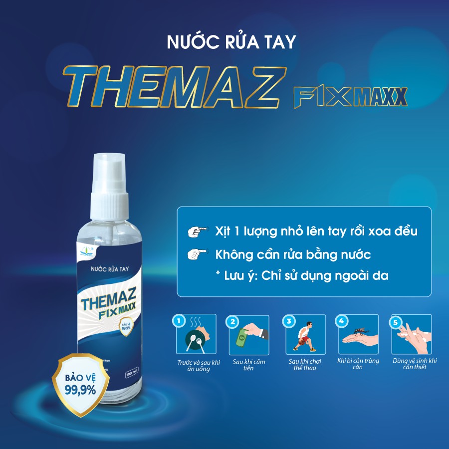 Nước Rửa Tay THEMAZ FIX MAXX 100ml