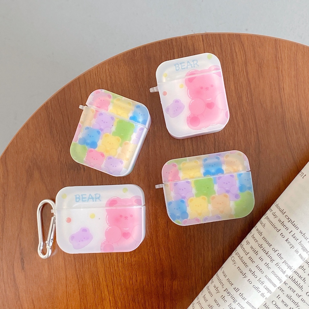 Vỏ Bảo Vệ Hộp Sạc Tai Nghe compatible AirPods Pro compatible AirPods 2/Pro Bằng TPU Hình Vuông Màu Sắc Cầu Vồng Năm 2021