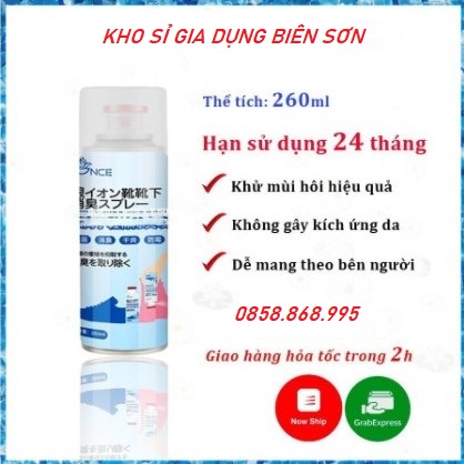 Chai xịt lưu hương, khử mùi giày, dép chống hôi chân, diệt khuẩn hiệu quả đến 24h dung tích 260ml (chuyên sỉ)