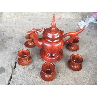 Bộ ấm trà bằng gỗ hương