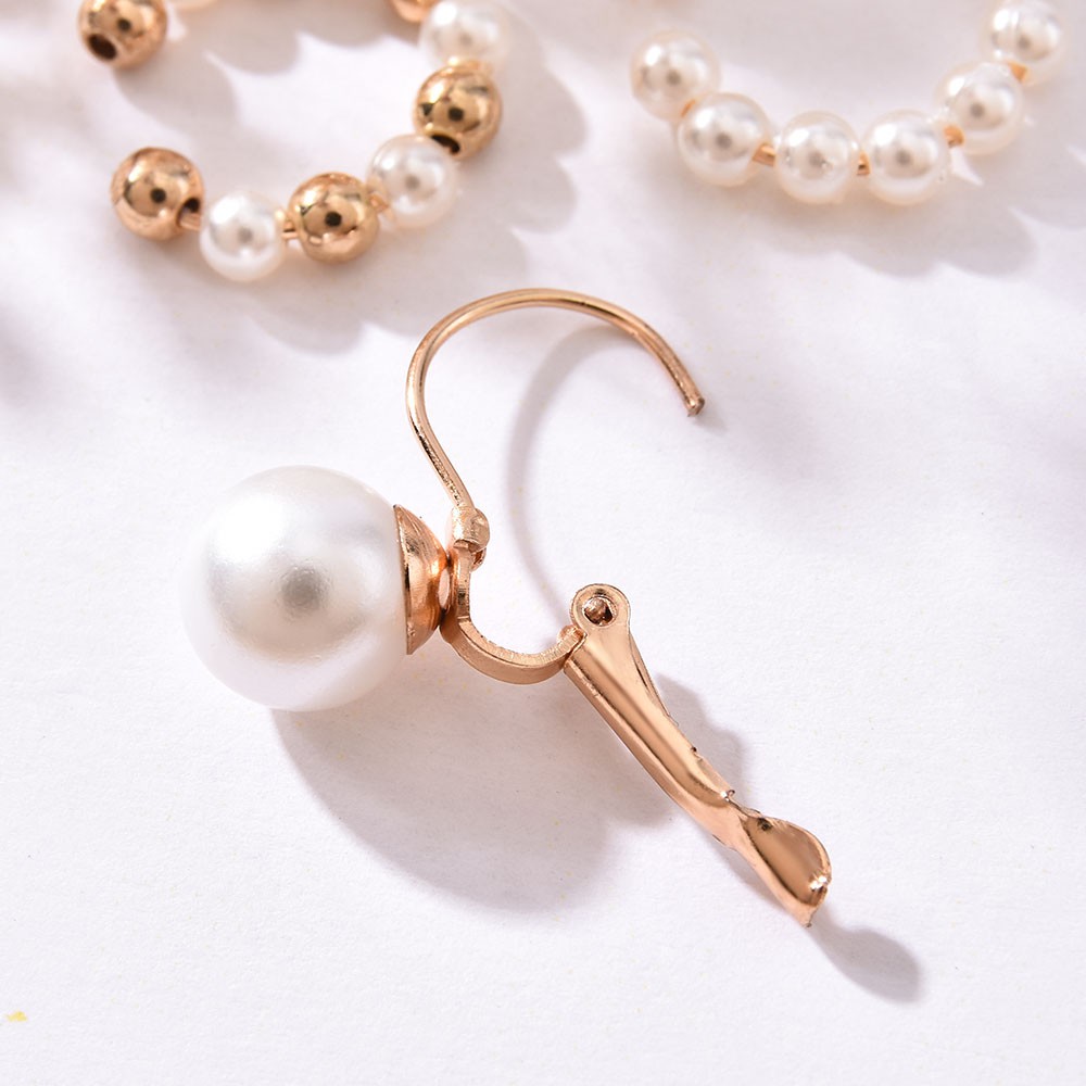 Bộ 3 Khuyên Tai Đính Ngọc Trai Nhân Tạo Sang Trọng Cho Nữ