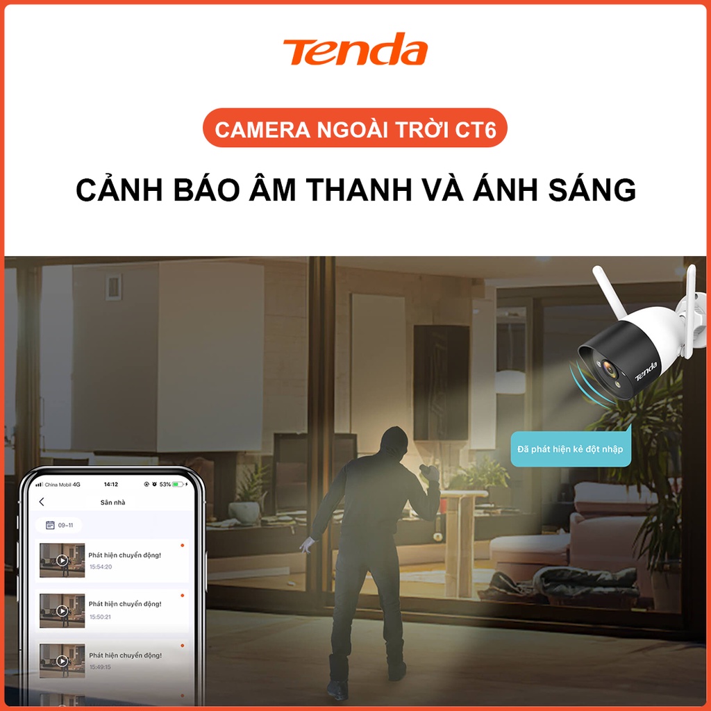 Camera Wifi Ngoài Trời Tenda CT6 Độ Phân Giải 2K - Hãng phân phối chính thức | WebRaoVat - webraovat.net.vn