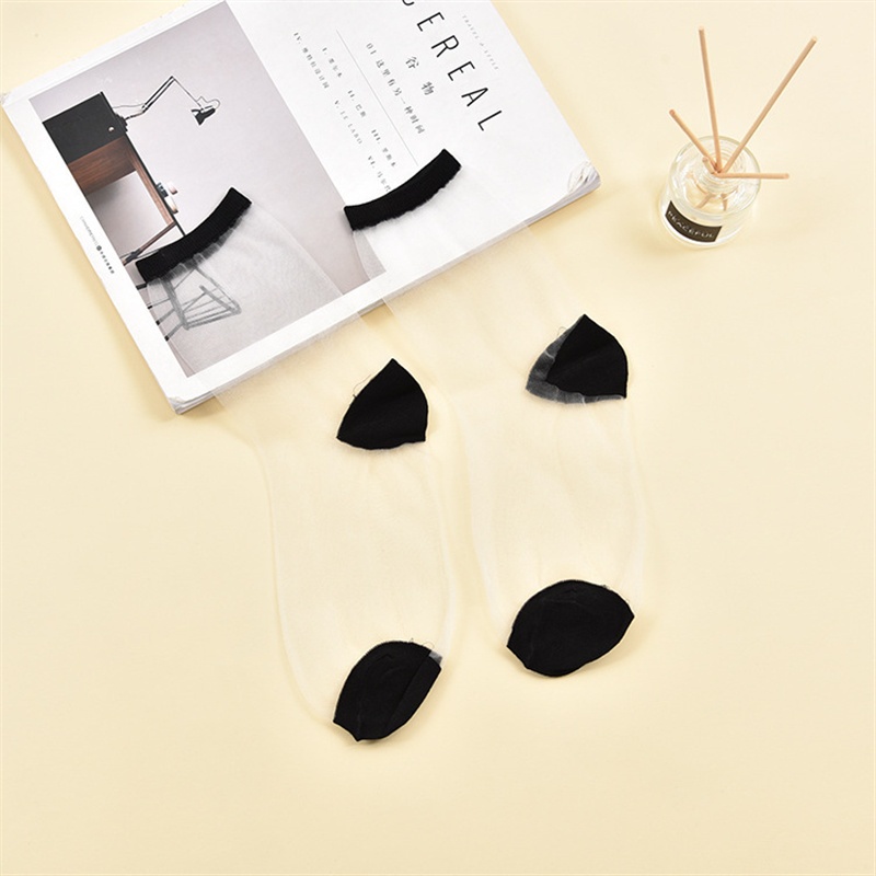 Vớ ecmln vải lưới trong suốt co giãn in họa tiết chấm bi phối ren quyến rũ nhiều kiểu dáng dành cho nữ 2022