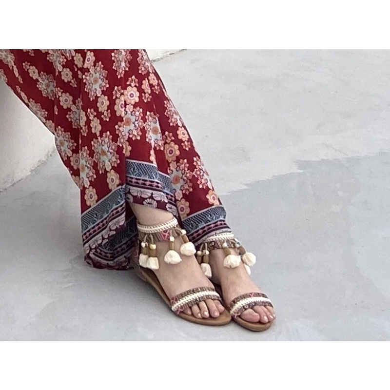 🍀FRRESHIP🍀 dép sandal vintage tua rua nữ hàng QC kèm ảnh thật