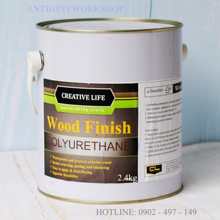 Lon 2.4kg sơn phủ bóng mờ gỗ Wood Finish creative life