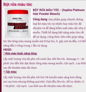 Bột tẩy rửa màu tóc ( Sophia platium hải powder pleach) Hàn Quốc 500