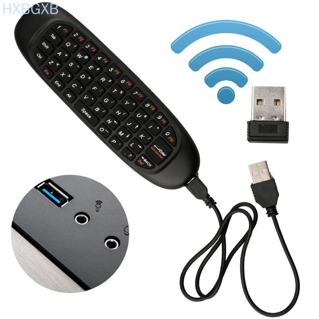 HXBG 2.4GHz Rechargeable Wireless Fly Air Mini Mouse Keyboard Remote Control for Android Windows Gaming TV BOX PC