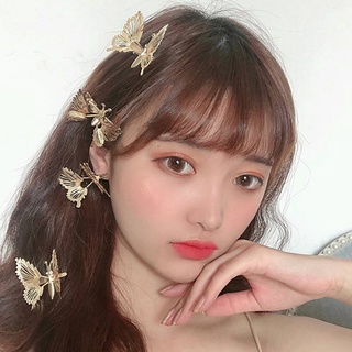 Kẹp tóc hình bướm có thể chuyển động bằng kim loại phong cách thần tiên thời trang thanh lịch dành cho nữ