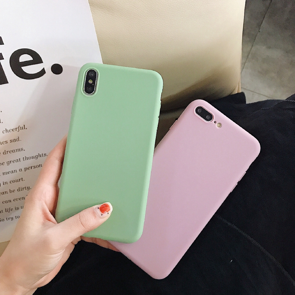 Ốp lưng điện thoại bằng Silicone màu trơn dành cho Iphone XR XSmax X 6 7 8 6plus 8plus 11 11Promax 11Pro | BigBuy360 - bigbuy360.vn