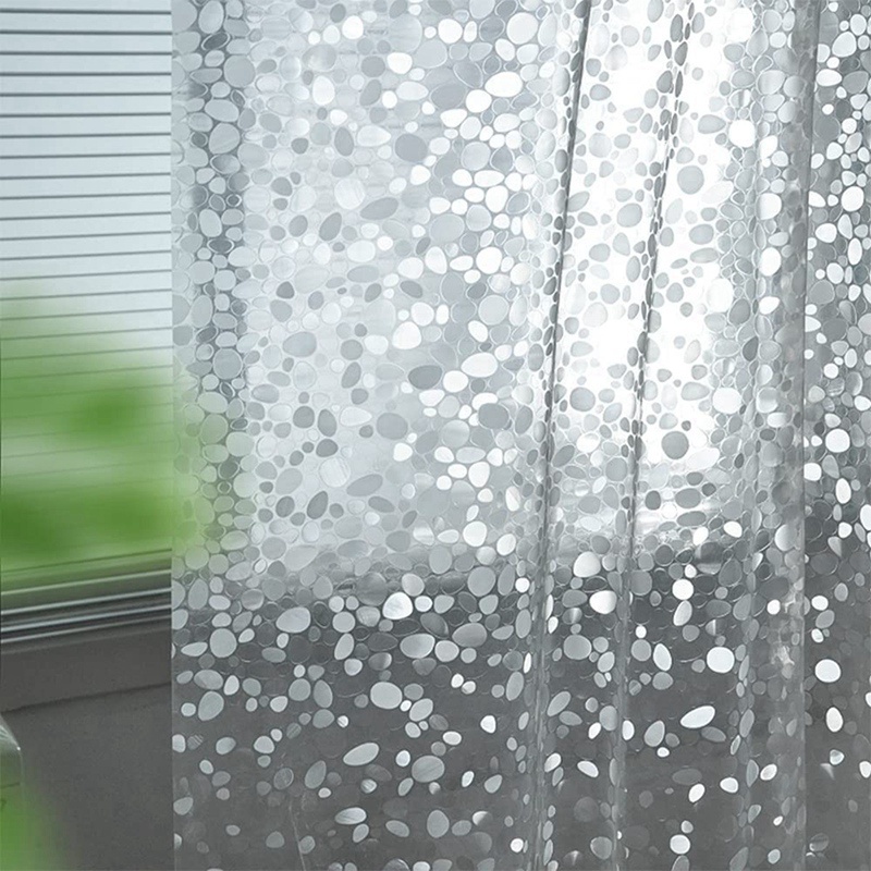 Rèm Cửa Nhà Tắm Bằng Nhựa Trong Suốt Siêu Nhẹ Họa Tiết Sỏi