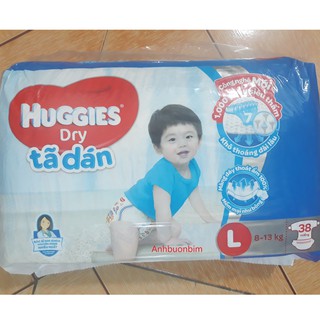 [3,3k/m] Tã dán Huggies L38 Dry Jumbo (cho bé 8-13kg)