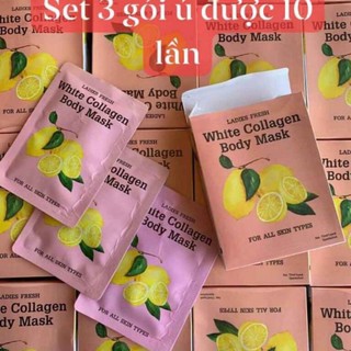  tắm trắng Lemon Chanh Qlady - tắm trắng chanh white collagen body mark