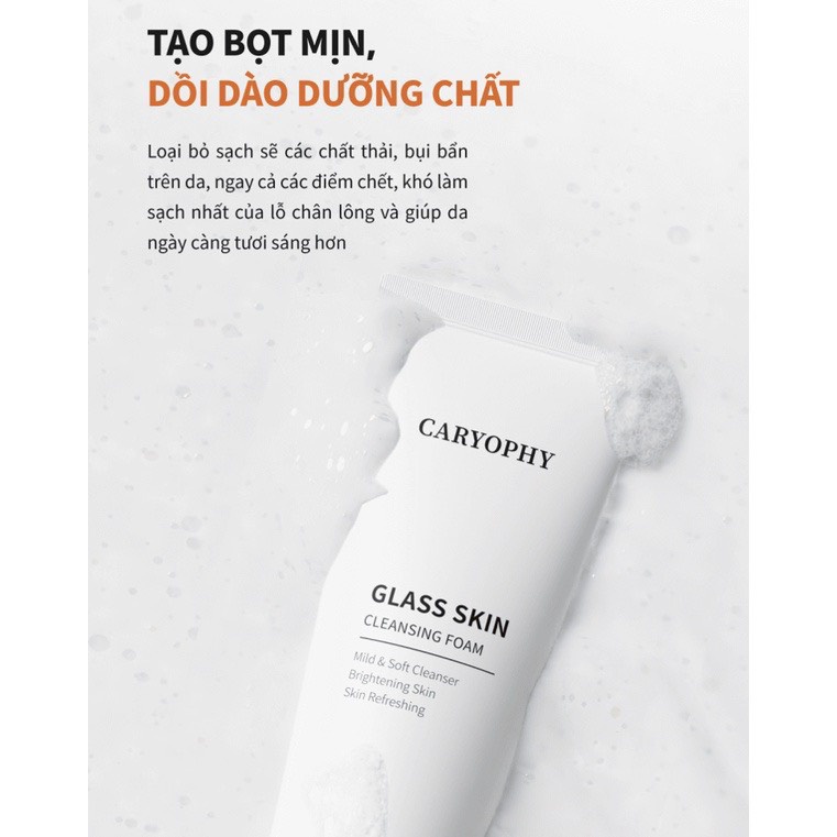 Sữa Rửa Mặt Caryophy Trắng Da Glass Skin Cleaning Foam 120ml