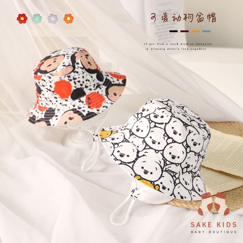 Mũ vành tròn bucket cho bé trai bé gái hình Mickey Gấu chất đẹp phong cách Hàn Quốc cho bé từ 0-4 tuổi mới nhất