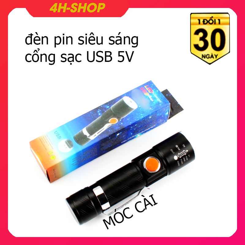 Đèn pin siêu sáng XML - T6 có cổng sạc USB - có Zoom - có chớp led - bền rẻ đẹp - kèm video. | BigBuy360 - bigbuy360.vn