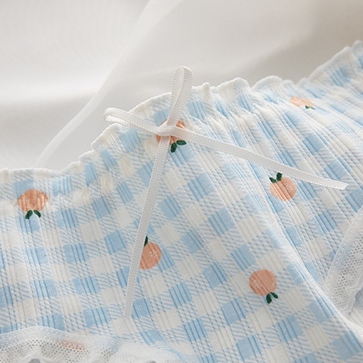 Quần Lót Nữ Dễ Thương, Quần Lót Cotton Đính Nơ, Phối Viền Ren Nữ Tính ZANA BRA L135