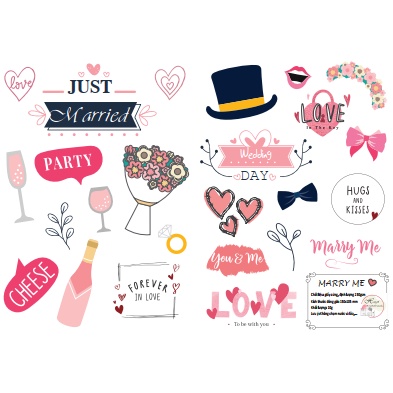 Sticker trang trí khung ảnh. album ảnh sinh nhât cho bé, album cưới