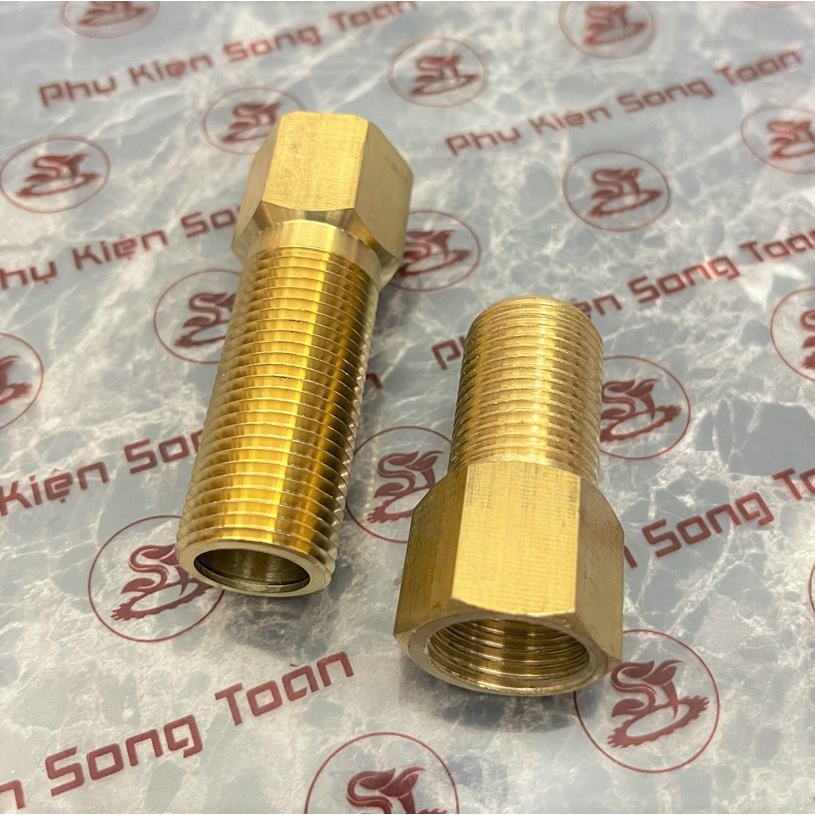 [DÀI 50mm &amp; 70mm] Lơ đều ren trong ren ngoài dân dụng BSP - Bằng đồng (Brass Adaptor female to male) Sơ mi cả rá ngược