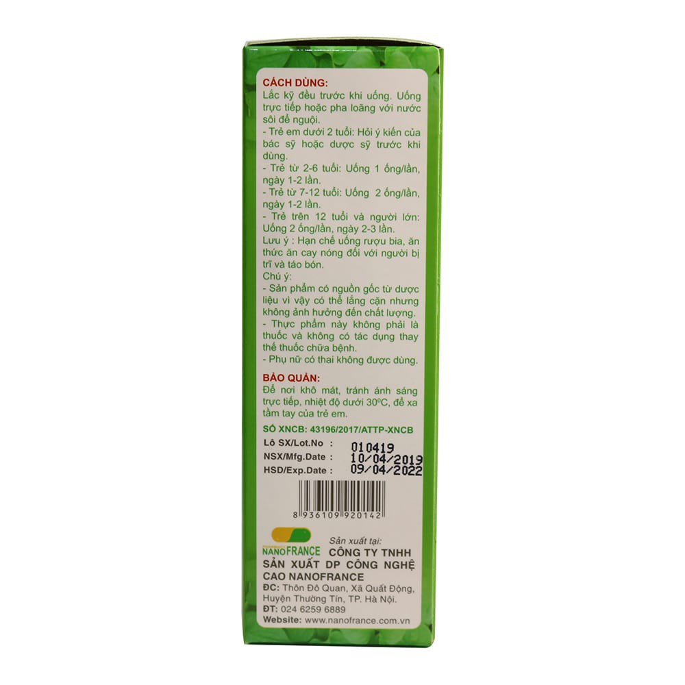 Diếp Cá Vương GOLD - Hỗ trợ Táo Bón Cho Bé - Dạng siro ngọt 20 ống x 10ml