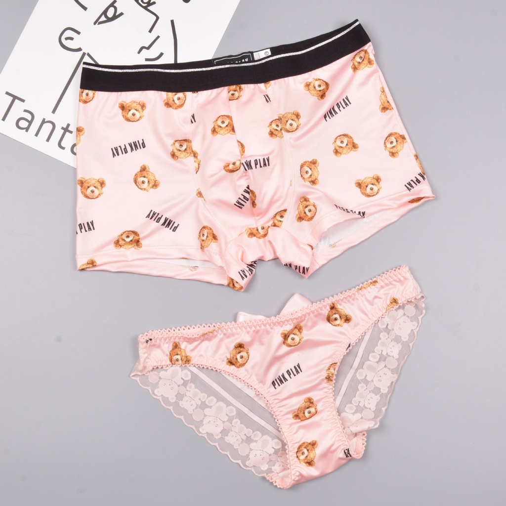 【Low Waist】New Cặp Đôi Quần Lót Hoạt Hình In Nam Thấp Nữ Lưng Gợi Cảm Của Quần Lót Tam Giác Phối Ren | BigBuy360 - bigbuy360.vn