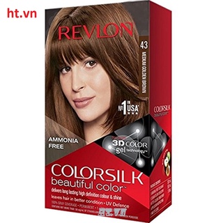 Thuốc Nhuộm Tóc Số 43 Nâu Ánh Kim Vừa Revlon Colorsilk, 100% chính hãng