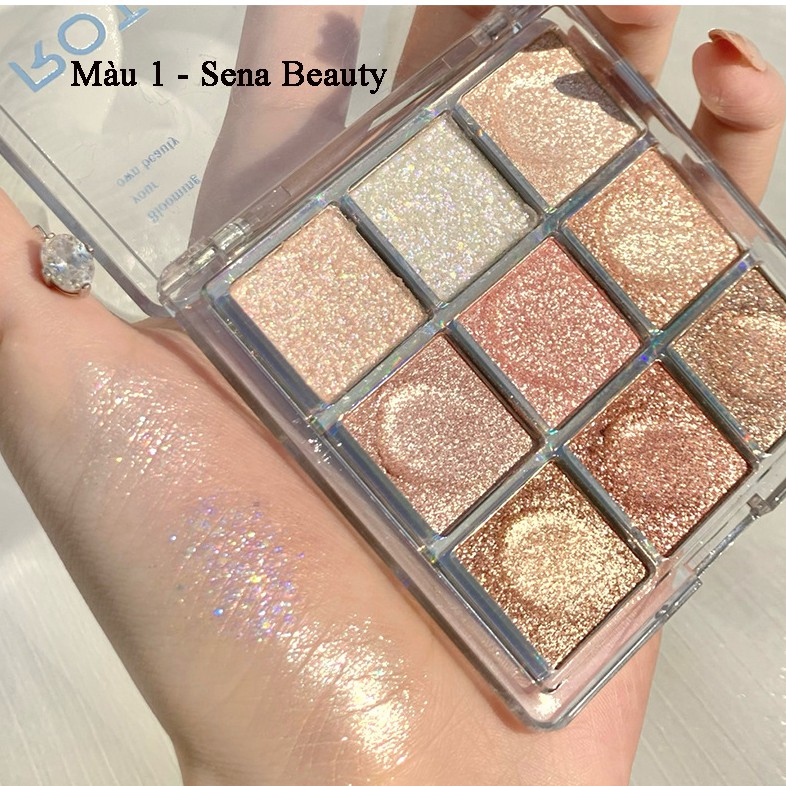 Bảng phấn mắt nhũ lì 9 ô lấp lánh Roto Eyeshadow Senabeauty | BigBuy360 - bigbuy360.vn