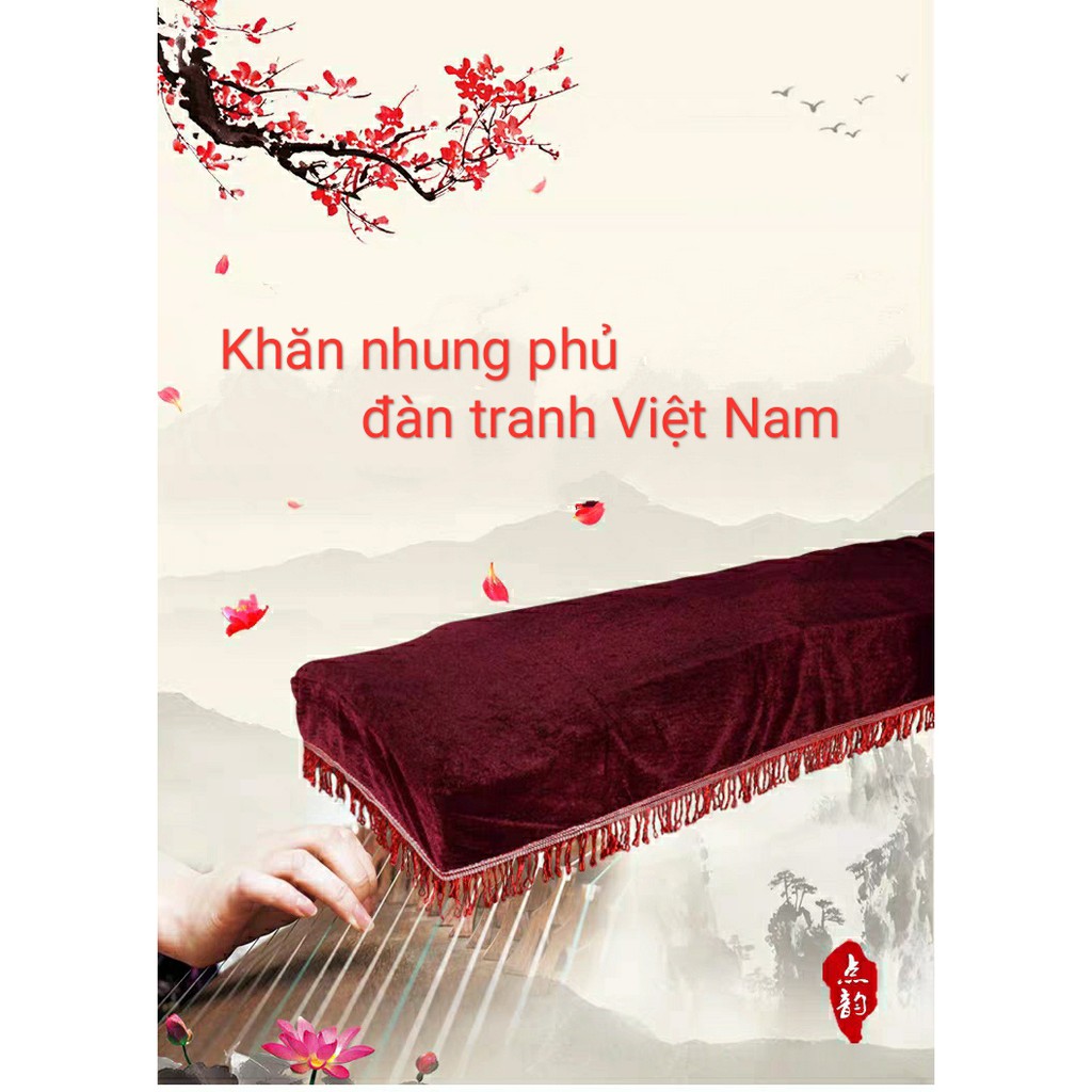 Khăn phủ đàn tranh có sẵn, phủ đàn guzheng order họa tiết hoa sang trọng chống bụi. Phụ kiện đàn tranh