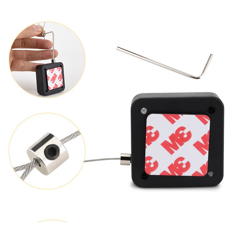 Hộp dây rút tự động đóng chốt cửa, bộ thiết bị đóng cửa tự động dán tường giúp bảo vệ an toàn khi ra ngoài-GD317