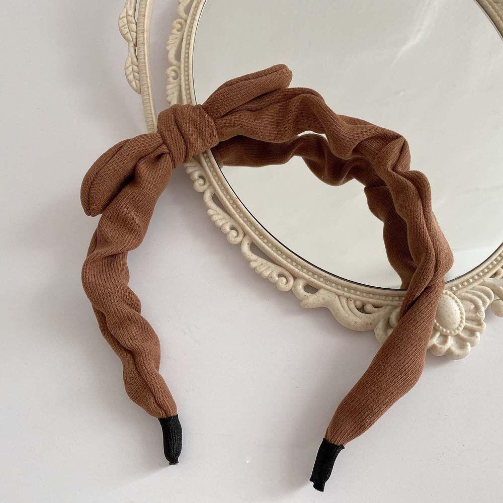 Băng Đô Nơ Bằng Vải Nhung Màu Đỏ Rượu Vang Đáng Yêu Dành Cho Bé Gái