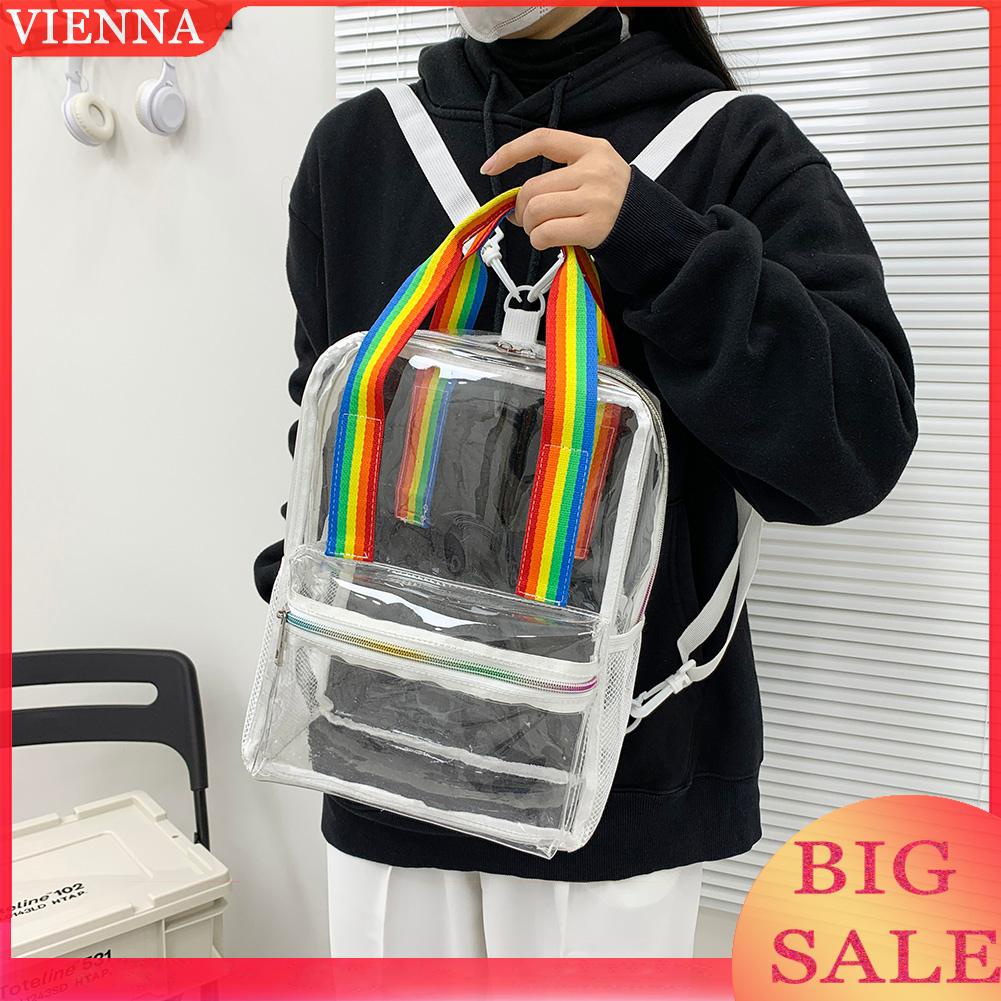 Balo Nhựa PVC Trong Suốt Chống Nước Màu Kẹo Cho Nữ