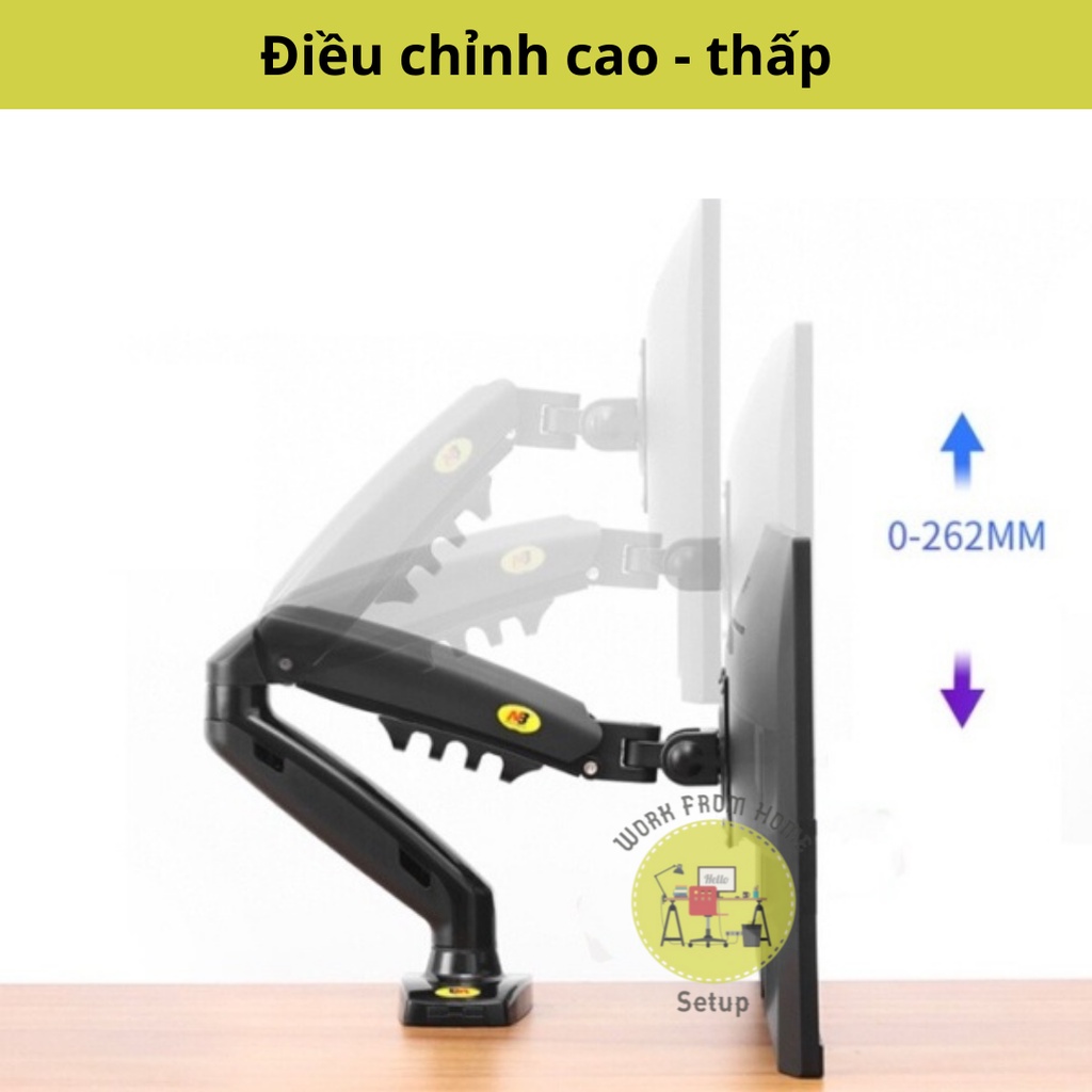 [Mã 254ELSALE giảm 7% đơn 300K] Giá Treo Màn Hình Máy Tính North Bayou NB-F80 Cho Màn Hình Từ 17-30inch - Xoay 360 Độ