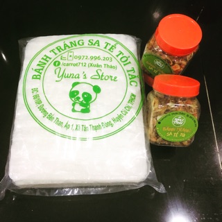 [FREESHIP 99K TOÀN QUỐC][Combo] 1 xấp bánh tráng hình chữ nhật 300 gram kèm 2 hủ muối tôm thập cẩm Yuna’s Store 🌈