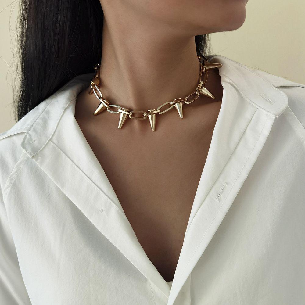 MXGOODS Vòng Cổ Choker Bằng Hợp Kim Đính Đinh Tán Phong Cách Gothic Thời Trang Cho Nam Nữ