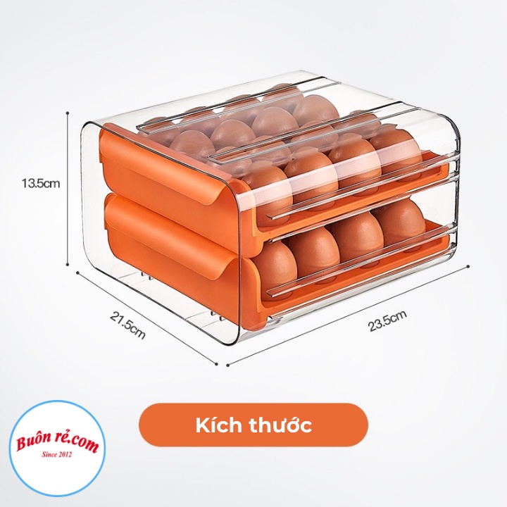 Khay đựng trứng nhựa 2 tầng 32 quả trong suốt – Hộp bảo quản trứng gà 2 tầng tiện dụng bền đẹp
