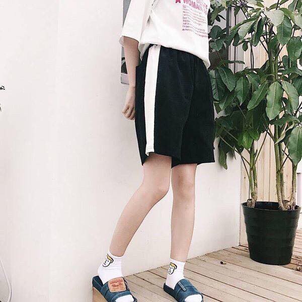 Quần short unisex 1 sọc quần đùi 1 line nam nữ Q-018