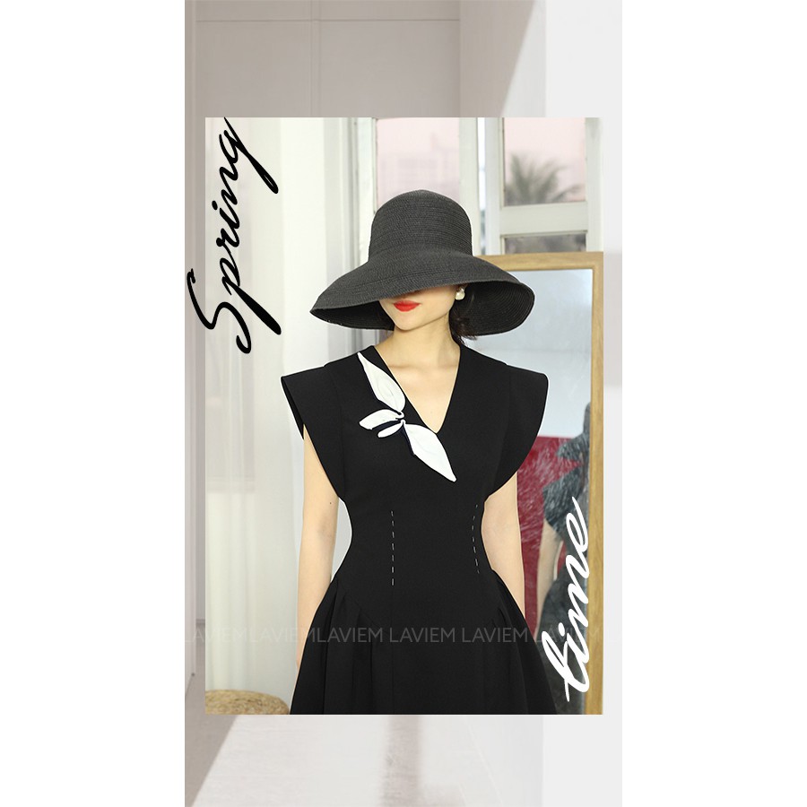 LAVIEM - Đầm đen nhún eo Lani | BigBuy360 - bigbuy360.vn