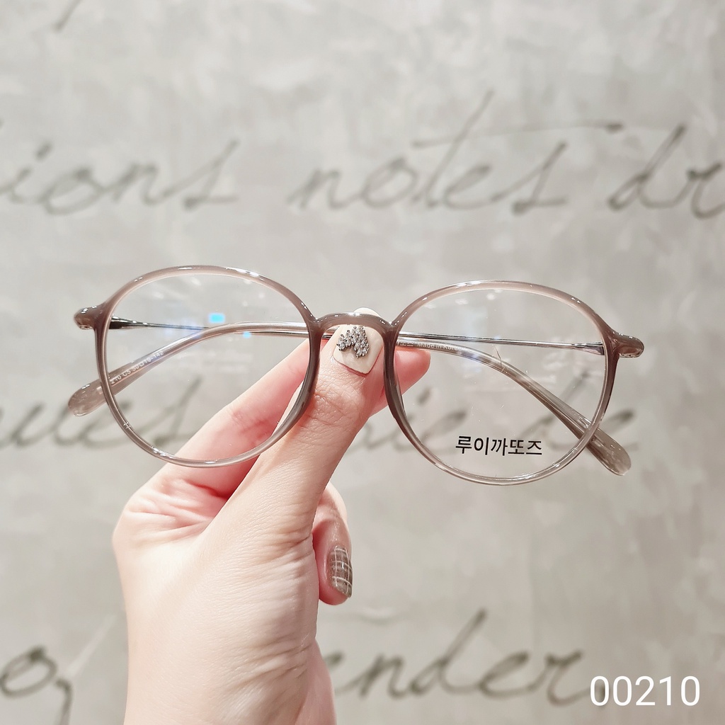 Gọng kính tròn nữ LILYEYEWEAR cao cấp mắt giả cận chống áng sáng xanh màu sắc thời trang 00210