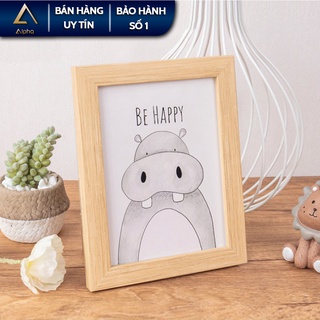 Khung ảnh B6 Alpha giả gỗ để bàn, khung tranh treo tường 13x18