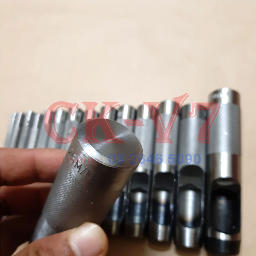 Đục lỗ gioăng, Bộ dụng cụ đục lỗ tròn 15 chi tiết 3-25mm