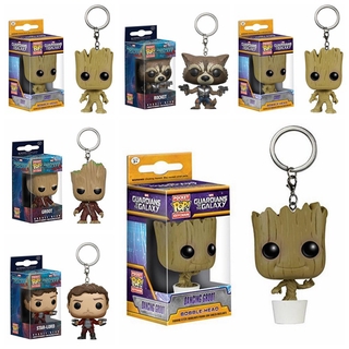 Funko Pop Guardians of The Galaxy 2 Star Jubilee Groot Keychain Pendant Toy Gift Car Key Chain Movie Game Animation Peripheral