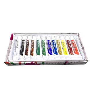 Bộ sơn acrylic tô màu/sơn tường/vẽ mỹ thuật thủ công nghệ thuật 12ml 12 màu / bộ